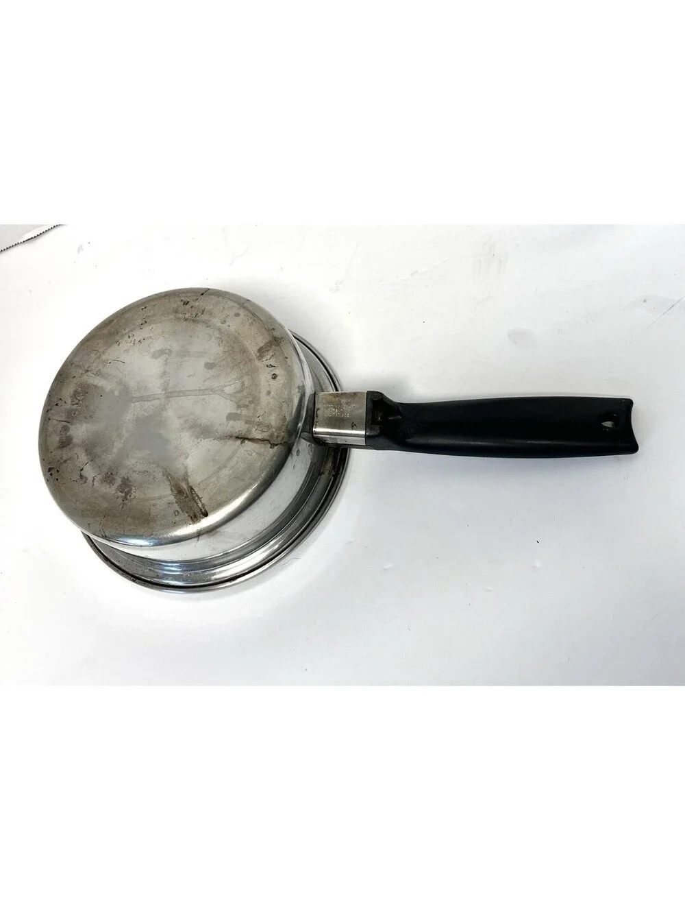 Set of 2 Vtg Lustre Craft 1 Qt & 2 Qt Multi-core Stainless Saucepan Pot w/ Lids
